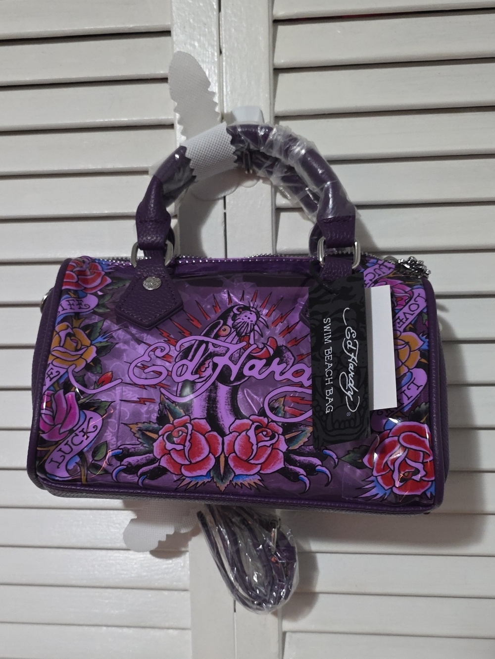 ED HARDY " HOLY CLEAR" SWIM BEACH BAG NWT